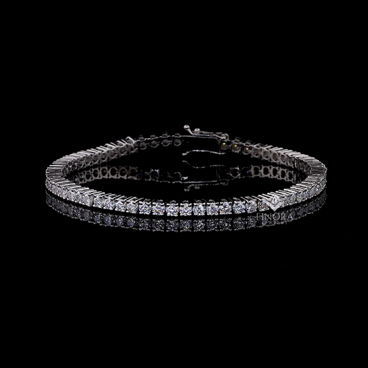14K White Gold Tennis Bracelet with VVS Moissanite – Classic Iced-Out Elegance by Finora Jewelry