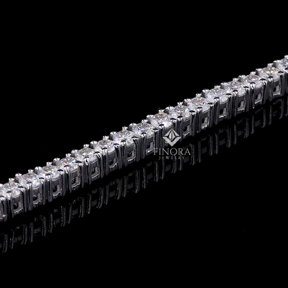 14K White Gold Tennis Bracelet with VVS Moissanite – Classic Iced-Out Elegance by Finora Jewelry