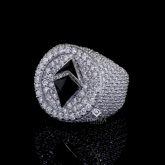 Bold Black Pyramid Diamond Ring – Finora Signature Collection