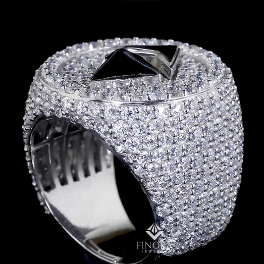 Bold Black Pyramid Diamond Ring – Finora Signature Collection