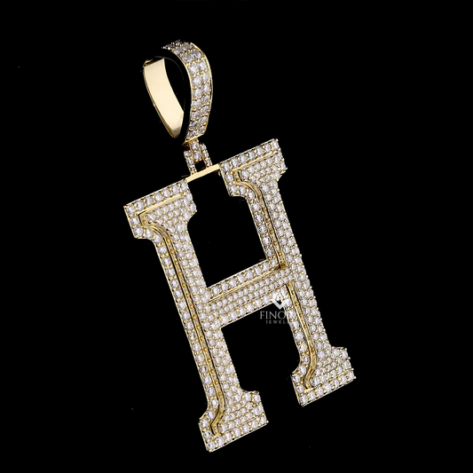 Iced Out Gold Initial Pendant – Custom Letter by Finora Jewelry