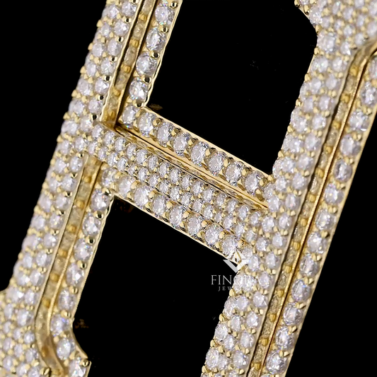 Iced Out Gold Initial Pendant – Custom Letter by Finora Jewelry
