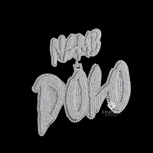 Custom Name Drip Pendant – Diamond-Encrusted Statement Piece by Finora Jewelry