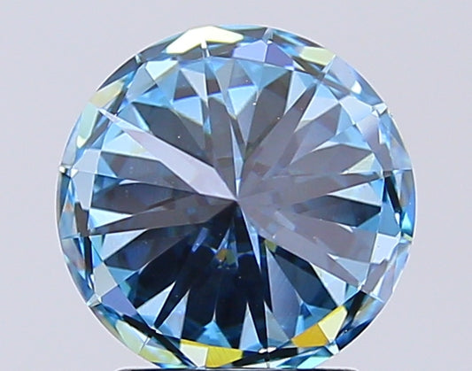 Round Cut 2.41 Ct IGI Certified Fancy Vivid Blue Diamond – Finora Jewelry