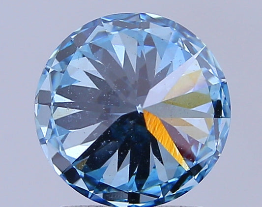 Round Cut 2.02 Ct IGI Certified Fancy Vivid Blue Diamond – Finora Jewelry