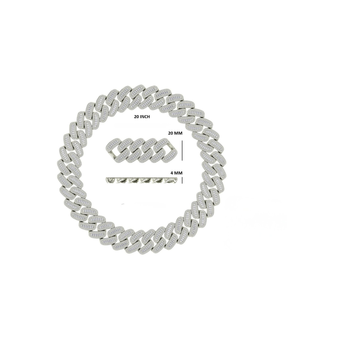 moissanite silver miami cuban link chain - luxury hip hop choker