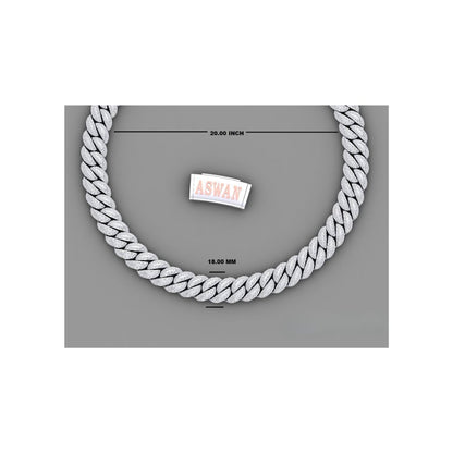 Moissanite Silver Miami Cuban Link Chain - Custom Name Clasp Choker