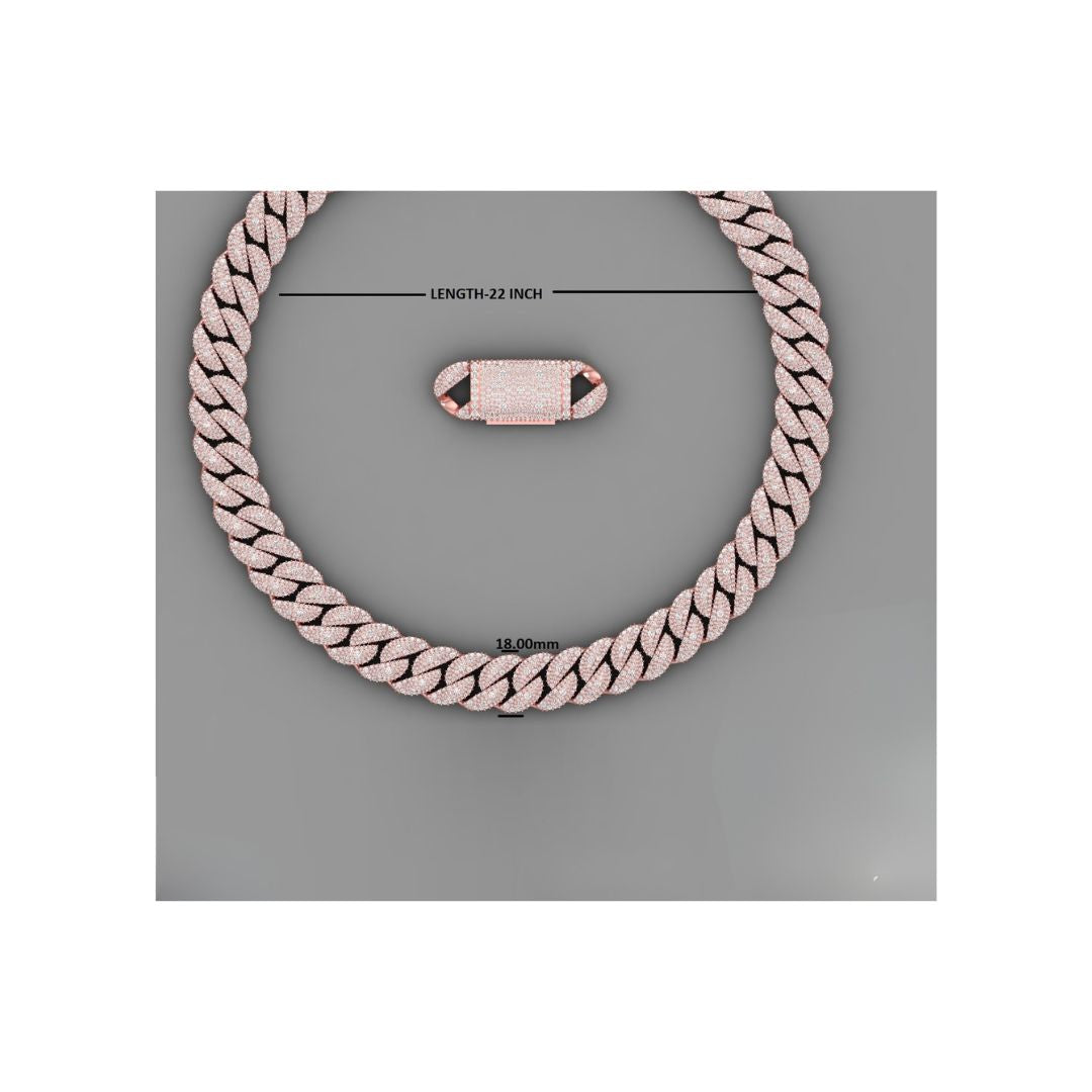 rose gold miami cuban link chain - iced out choker