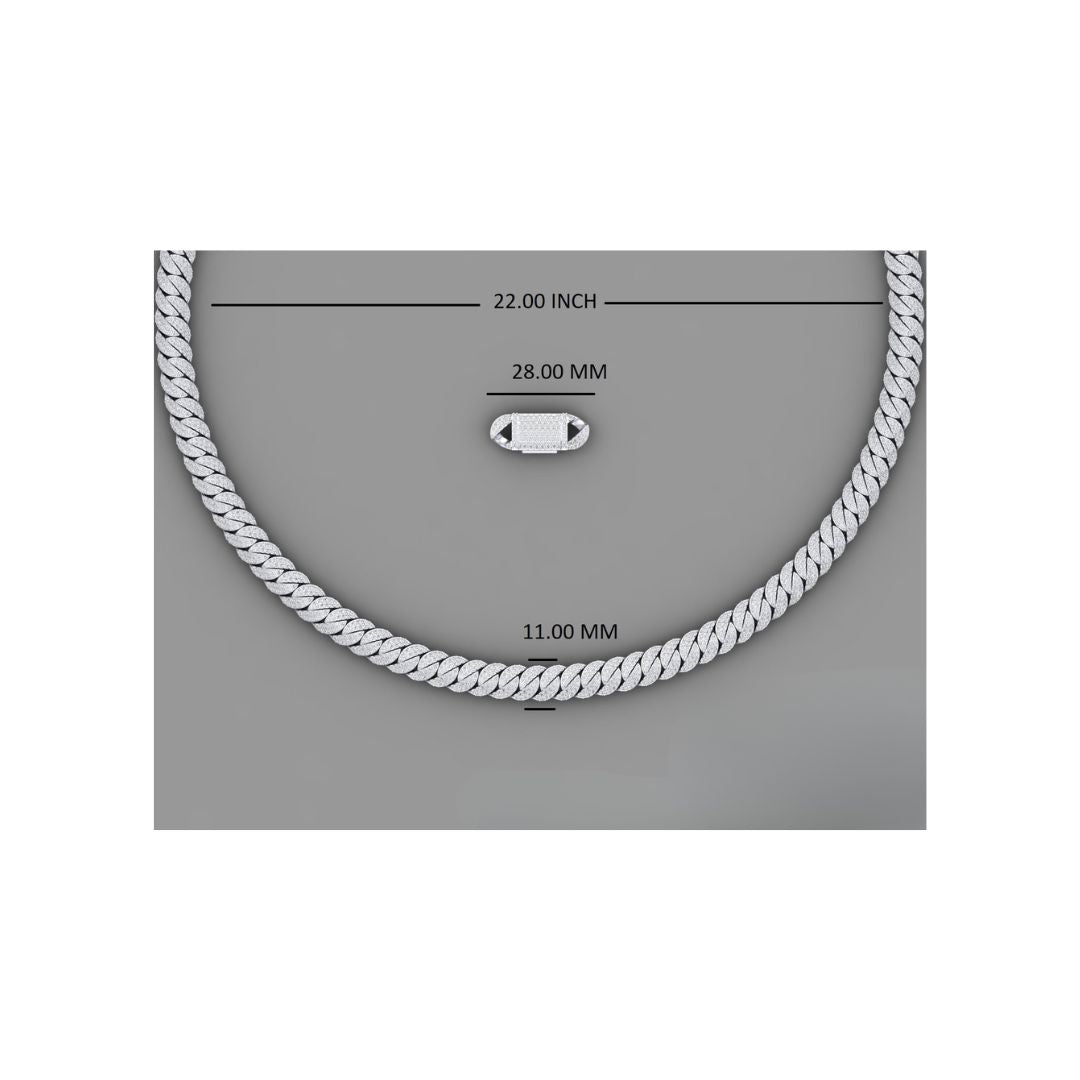 moissanite silver miami cuban link chain - oversized box lock choker