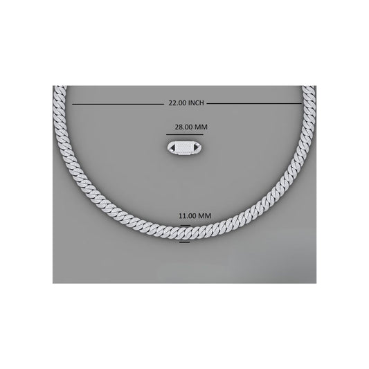 Moissanite Silver Miami Cuban Link Chain - Oversized Box Lock Choker