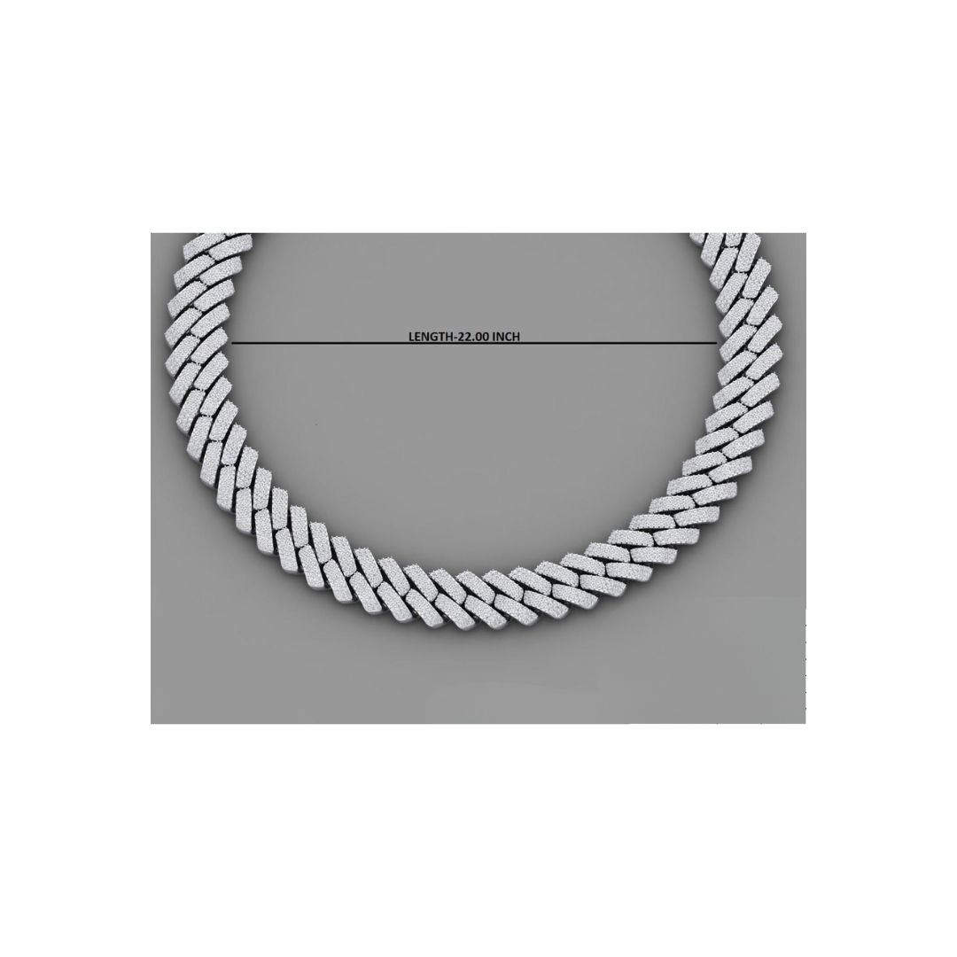 moissanite silver miami cuban link chain - 22-inch heavyweight choker