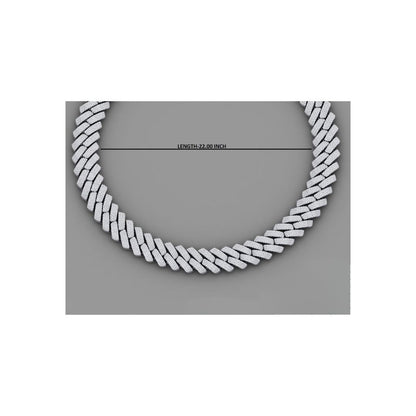 Moissanite Silver Miami Cuban Link Chain - 22-Inch Heavyweight Choker