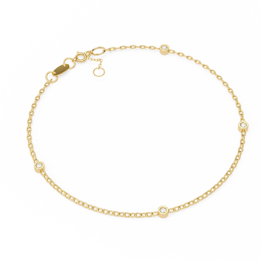 Lina Petite Diamond Station Bracelet – Finora Jewelry