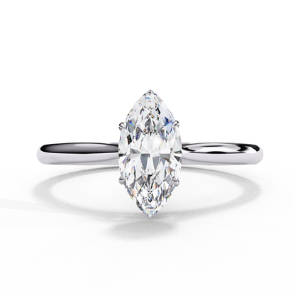 Marquise Cut Moissanite Solitaire Engagement Ring – Minimalist Design – 925 Silver / 10K, 14K, 18K Gold / Platinum | Finora Jewelry
