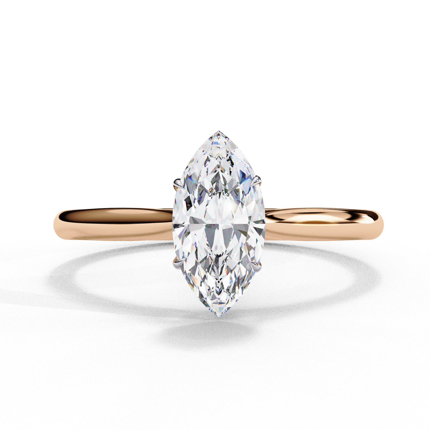 marquise cut moissanite solitaire engagement ring – minimalist design – 925 silver / 10k, 14k, 18k gold / platinum | finora jewelry