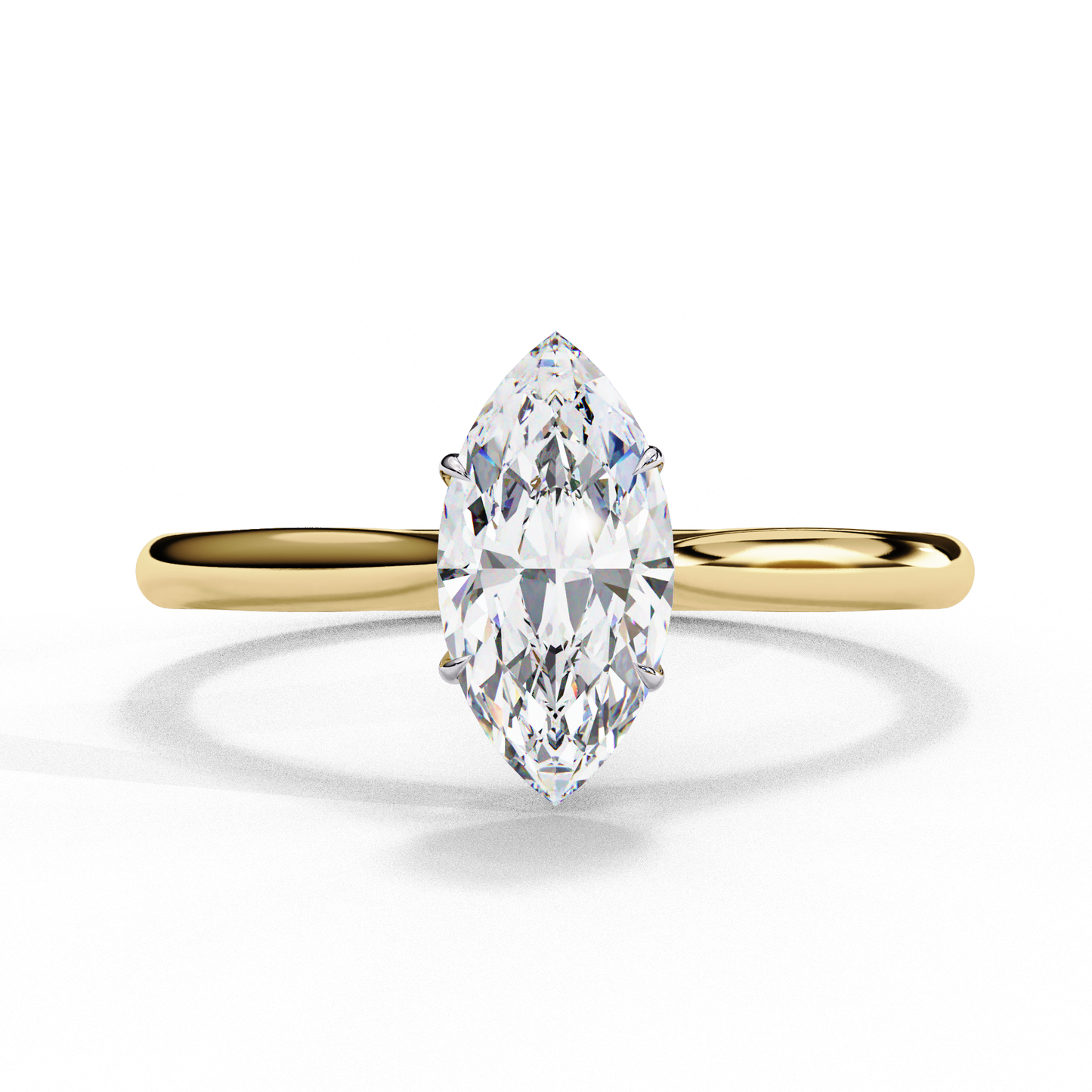 marquise cut moissanite solitaire engagement ring – minimalist design – 925 silver / 10k, 14k, 18k gold / platinum | finora jewelry
