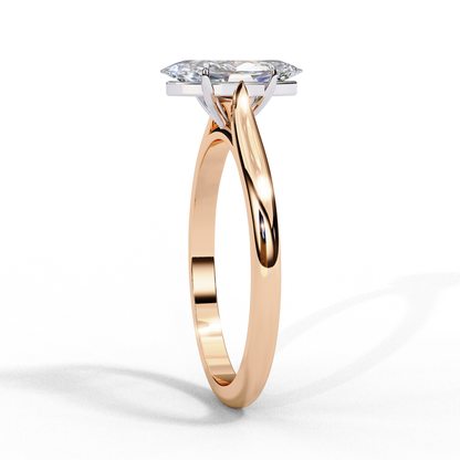 Marquise Cut Moissanite Solitaire Engagement Ring – Minimalist Design – 925 Silver / 10K, 14K, 18K Gold / Platinum | Finora Jewelry