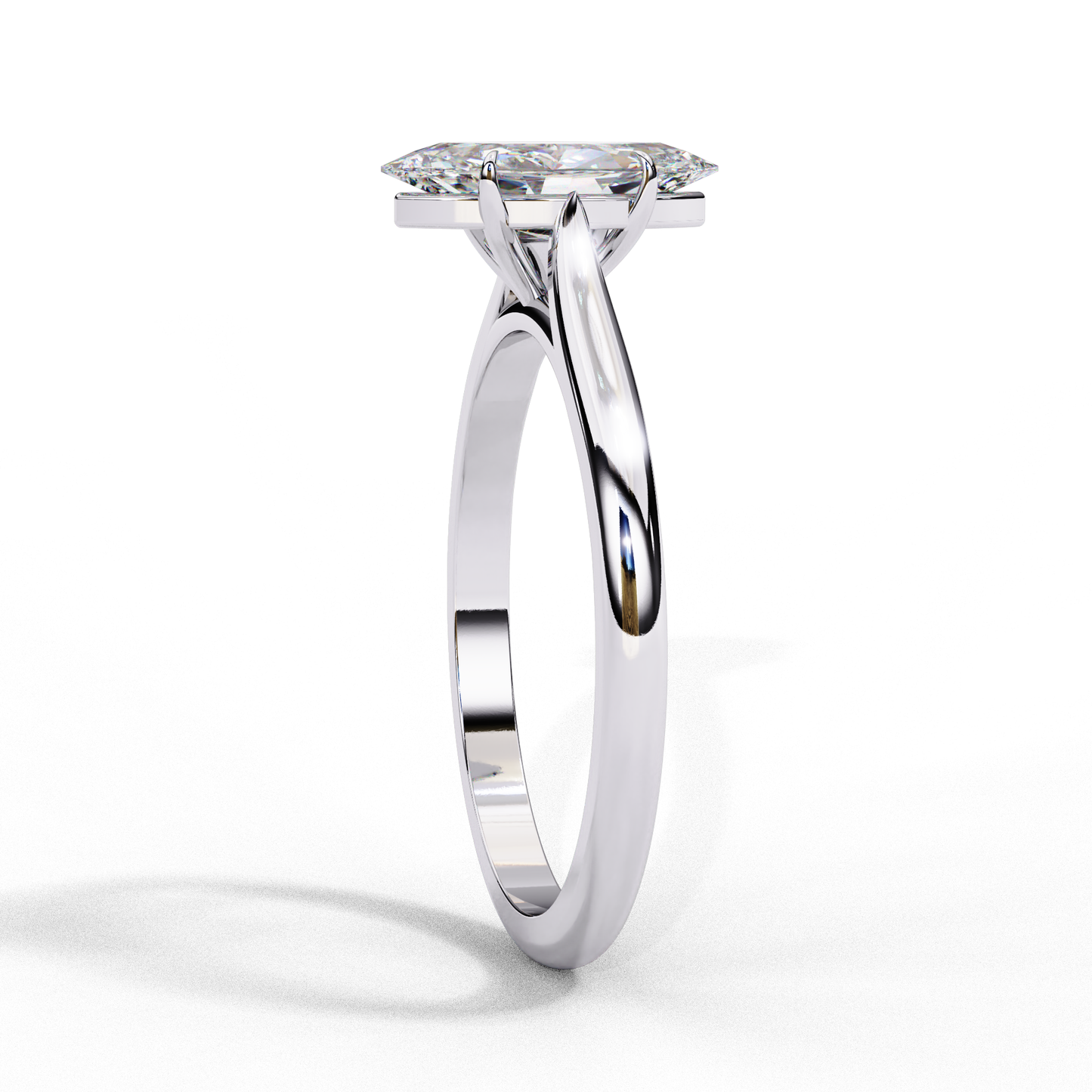 marquise cut moissanite solitaire engagement ring – minimalist design – 925 silver / 10k, 14k, 18k gold / platinum | finora jewelry
