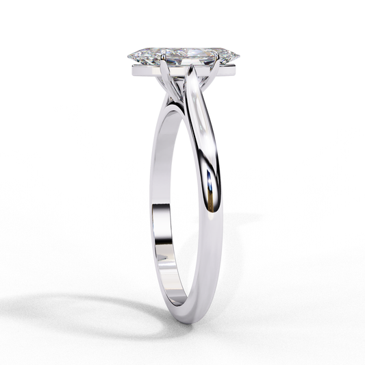 Marquise Cut Moissanite Solitaire Engagement Ring – Minimalist Design – 925 Silver / 10K, 14K, 18K Gold / Platinum | Finora Jewelry