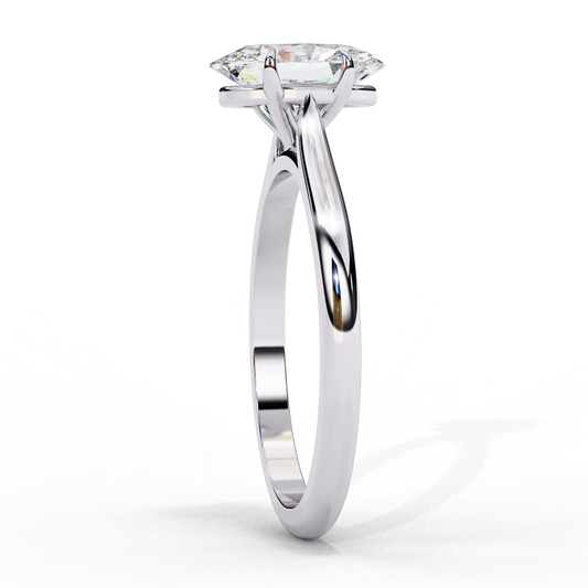 Oval Cut Moissanite Solitaire Ring – Classic Engagement Ring for Her – 925 Silver / 10K, 14K, 18K Gold / Platinum | Finora Jewelry