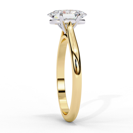 Oval Cut Moissanite Solitaire Ring – Classic Engagement Ring for Her – 925 Silver / 10K, 14K, 18K Gold / Platinum | Finora Jewelry