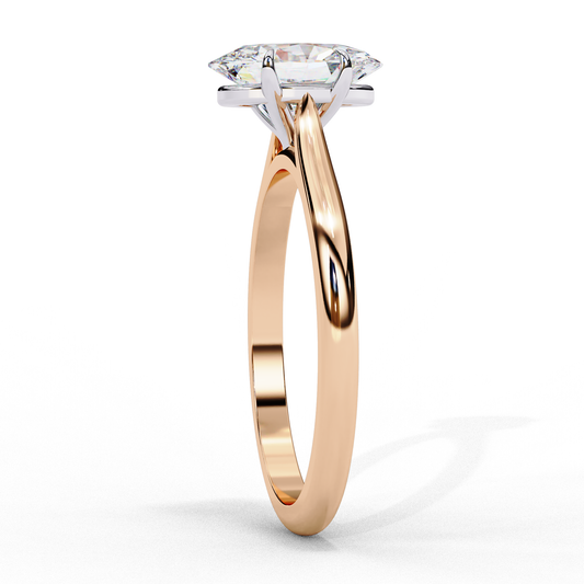 Oval Cut Moissanite Solitaire Ring – Classic Engagement Ring for Her – 925 Silver / 10K, 14K, 18K Gold / Platinum | Finora Jewelry