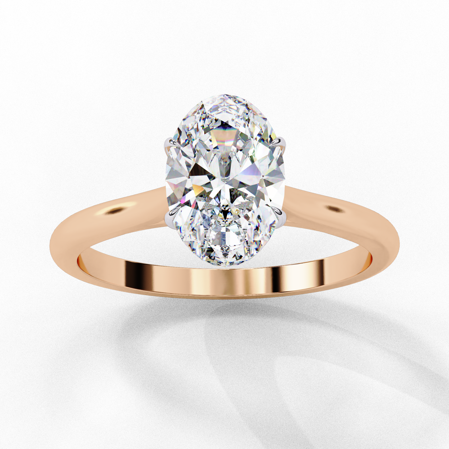 oval cut moissanite solitaire ring – classic engagement ring for her – 925 silver / 10k, 14k, 18k gold / platinum | finora jewelry