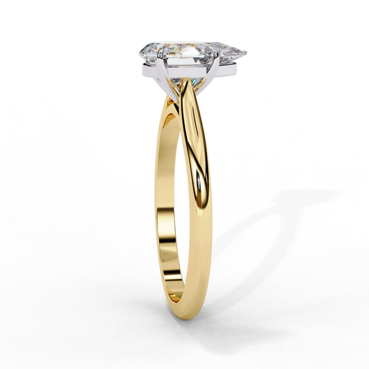 Pear Cut Moissanite Solitaire Engagement Ring – Teardrop Promise Ring for Her – 925 Silver / 10K & 14K Gold / Rose, Yellow, White Gold / Platinum | Finora Jewelry