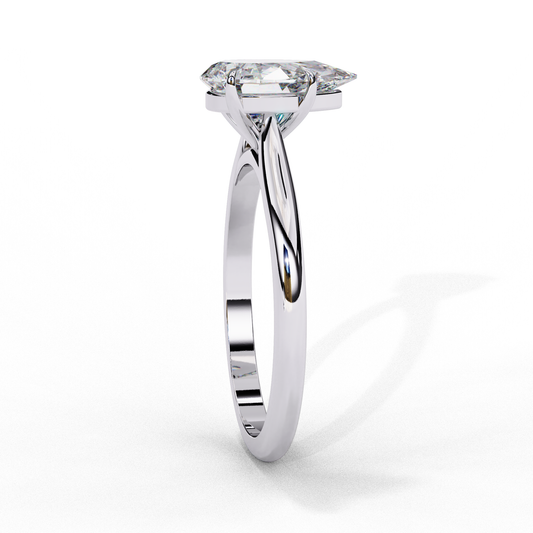 Pear Cut Moissanite Solitaire Engagement Ring – Teardrop Promise Ring for Her – 925 Silver / 10K & 14K Gold / Rose, Yellow, White Gold / Platinum | Finora Jewelry