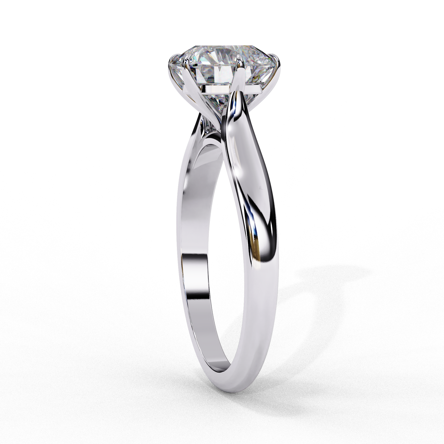 round brilliant cut moissanite solitaire engagement ring – classic ring in 925 silver, 10k & 14k white, yellow, rose gold, or platinum | finora jewelry