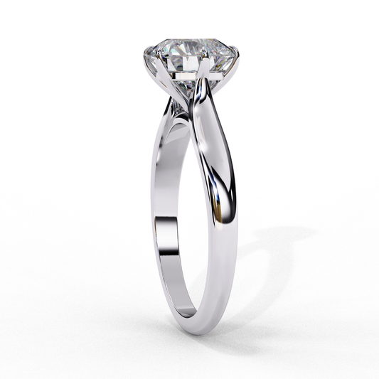 Round Brilliant Cut Moissanite Solitaire Engagement Ring – Classic Ring in 925 Silver, 10K & 14K White, Yellow, Rose Gold, or Platinum | Finora Jewelry