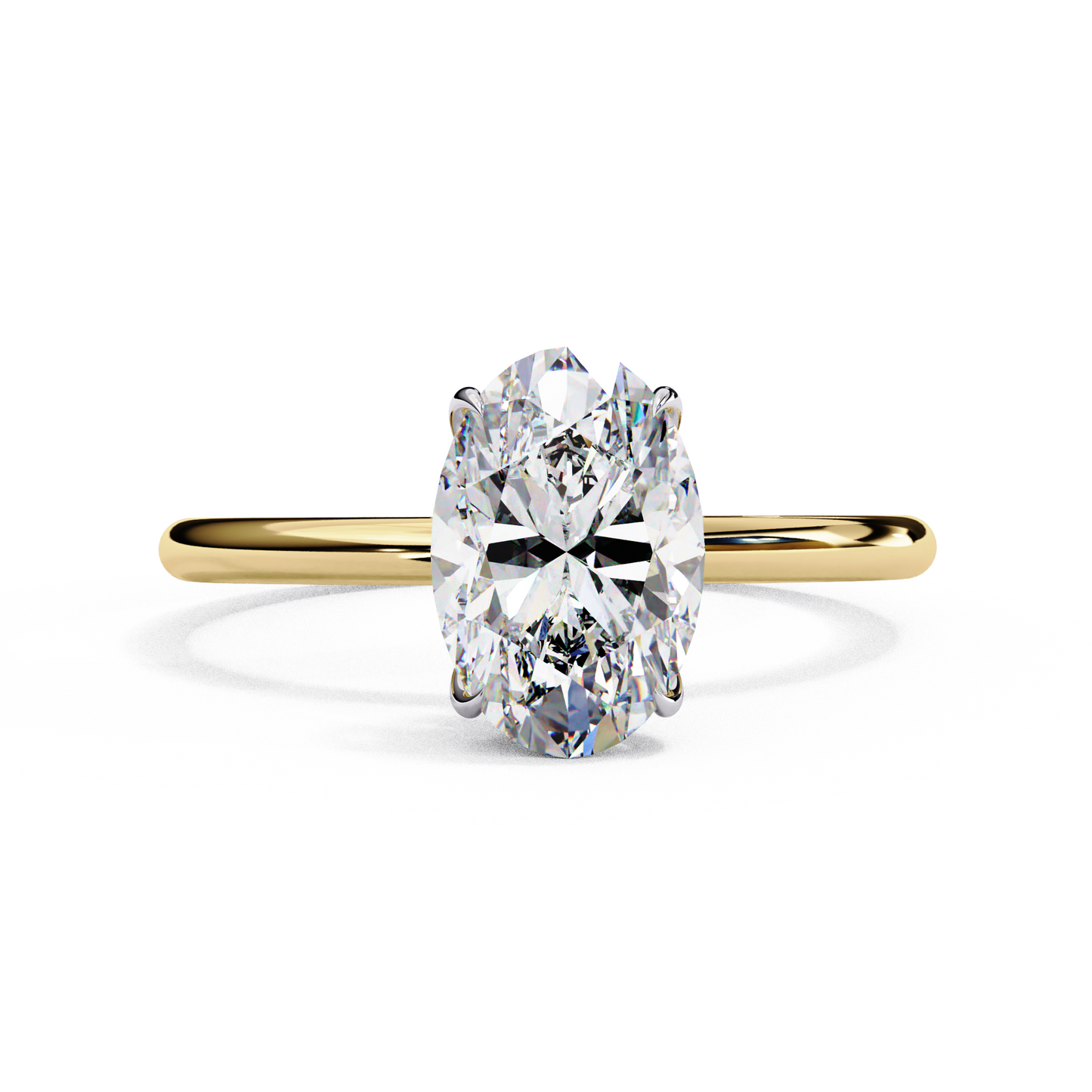 oval moissanite solitaire engagement ring – classic 4-prong setting in silver, 10k & 14k gold, or platinum | finora jewelry