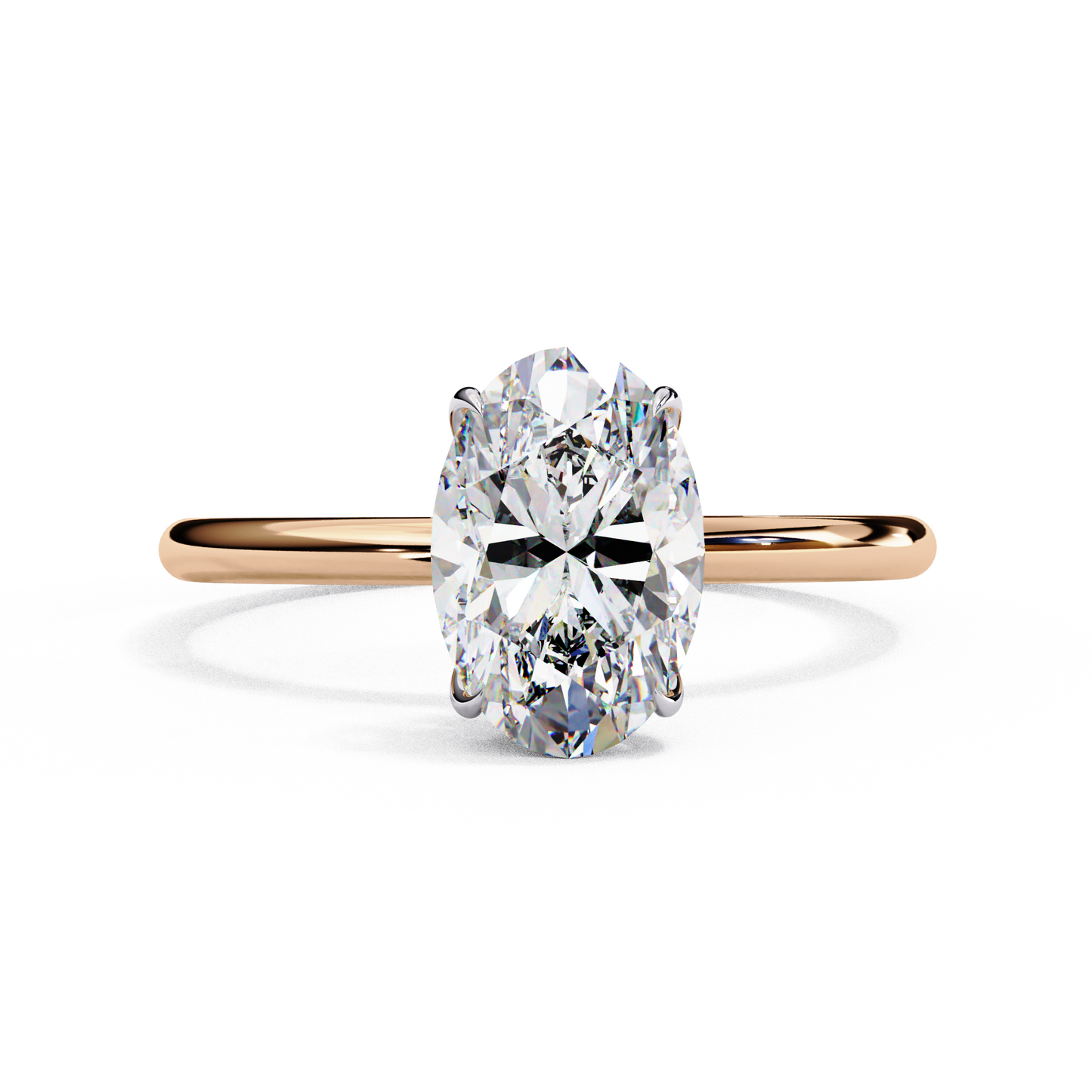 oval moissanite solitaire engagement ring – classic 4-prong setting in silver, 10k & 14k gold, or platinum | finora jewelry