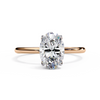 Oval Moissanite Solitaire Engagement Ring – Classic 4-Prong Setting in Silver, 10K & 14K Gold, or Platinum | Finora Jewelry