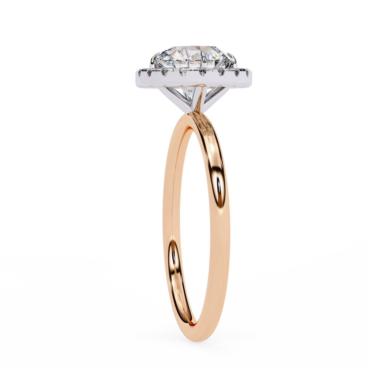 round halo moissanite engagement ring with pavé accent diamonds – timeless round cut sparkle | finora jewelry