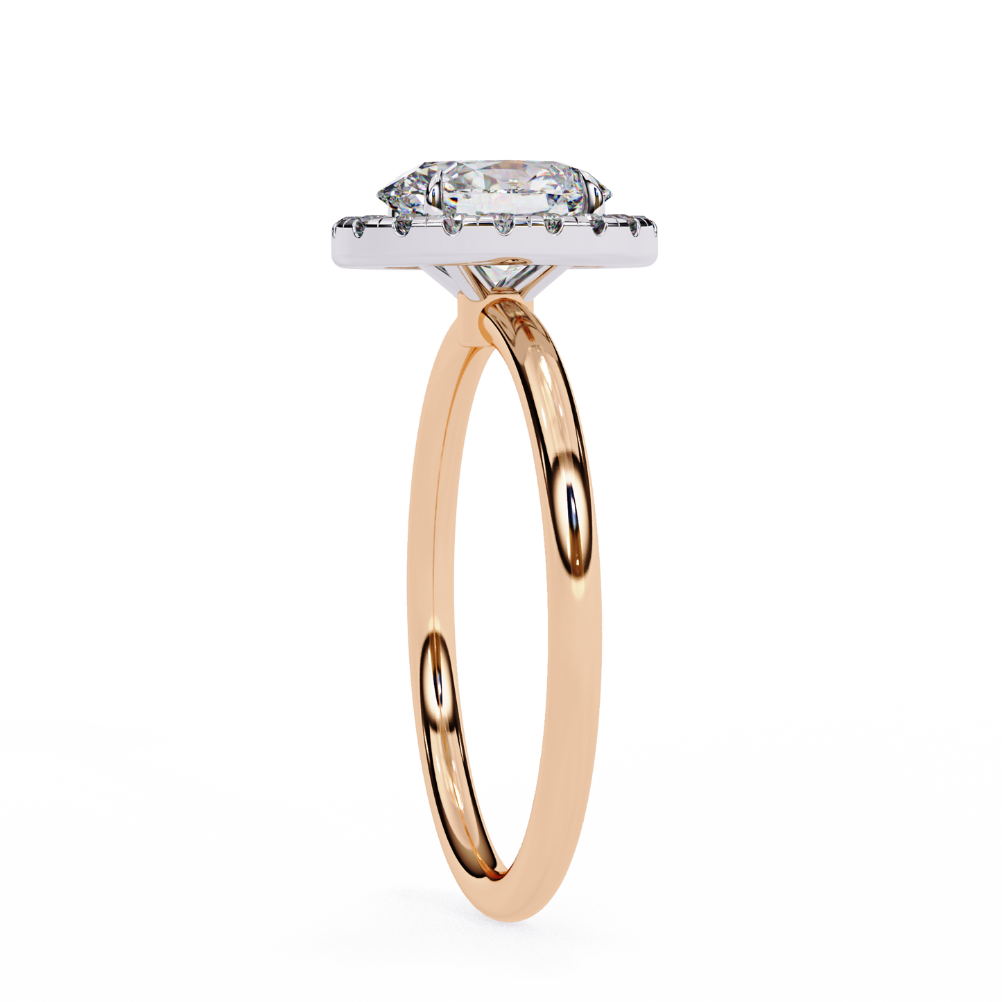 oval cut moissanite halo engagement ring – 925 silver / 10k / 14k / platinum / white / yellow / rose gold – finora jewelry