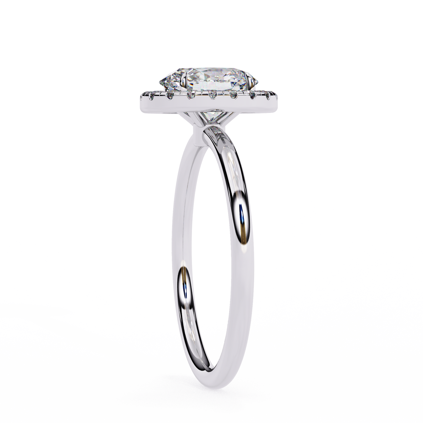 oval cut moissanite halo engagement ring – 925 silver / 10k / 14k / platinum / white / yellow / rose gold – finora jewelry