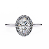 Oval Cut Moissanite Halo Engagement Ring – 925 Silver / 10K / 14K / Platinum / White / Yellow / Rose Gold – Finora Jewelry