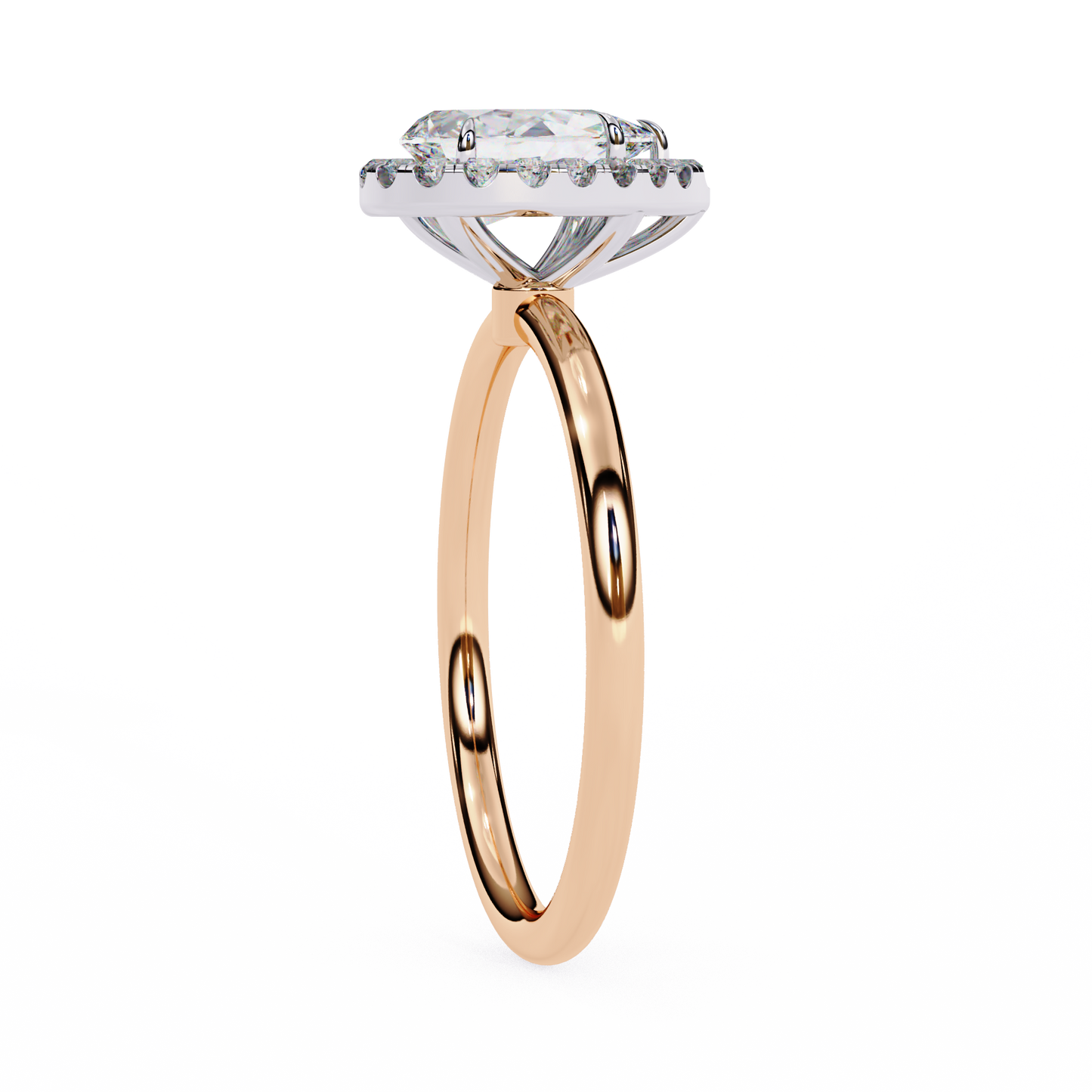 pear cut moissanite halo engagement ring – 925 silver / 10k / 14k / platinum / white / yellow / rose gold – finora jewelry