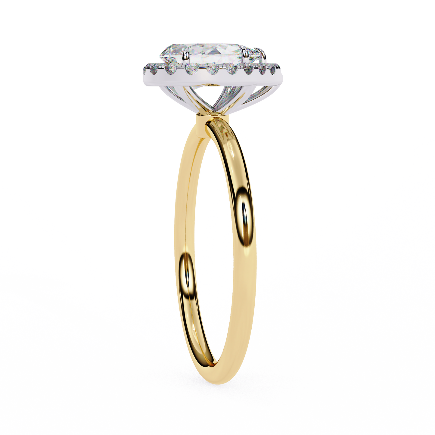 pear cut moissanite halo engagement ring – 925 silver / 10k / 14k / platinum / white / yellow / rose gold – finora jewelry