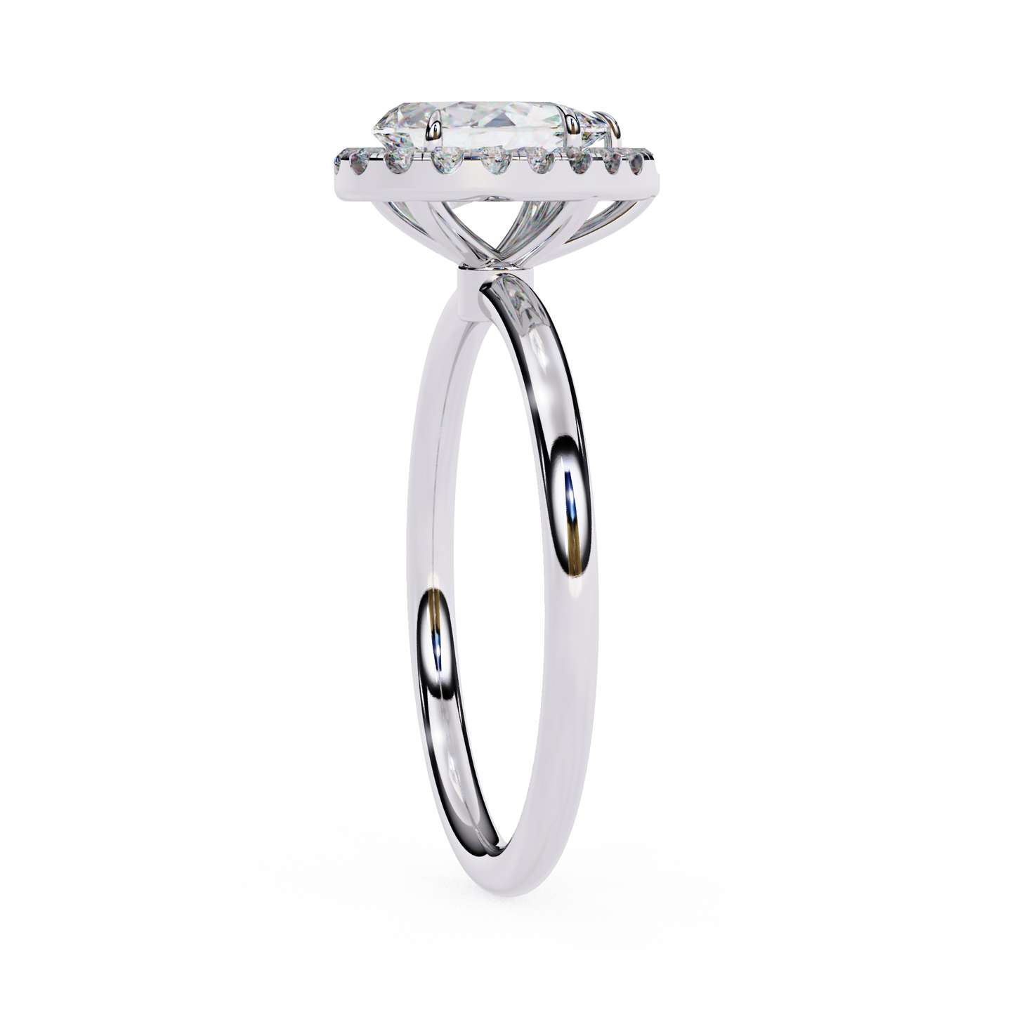 pear cut moissanite halo engagement ring – 925 silver / 10k / 14k / platinum / white / yellow / rose gold – finora jewelry