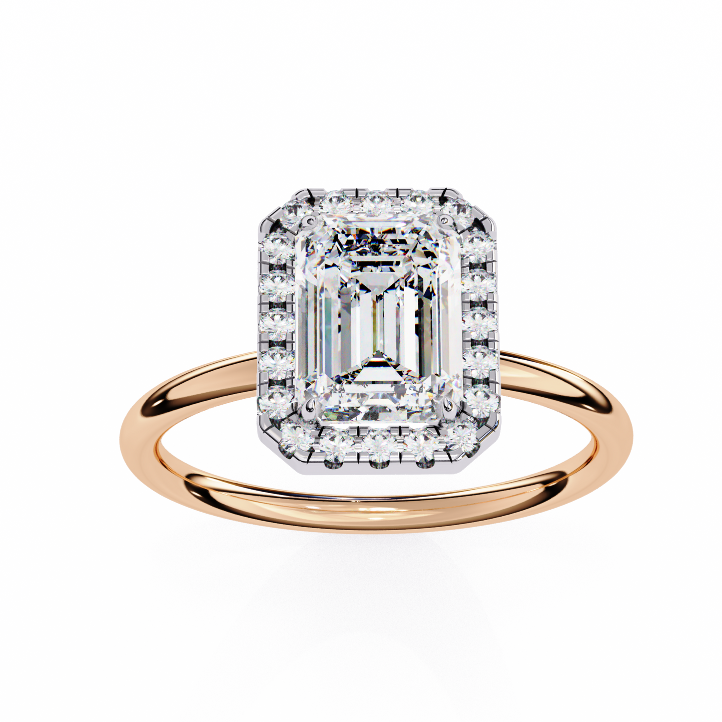 emerald cut moissanite halo engagement ring – dainty promise ring – anniversary / birthday / wedding gift – 925 silver / 10k / 14k / platinum – white / yellow / rose gold – finora jewelry