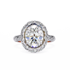 Floral Halo Diamond Engagement Ring – Intricate Swirl Pavé Design in White Gold or Platinum – Nature-Inspired Elegance – Vintage Glamour Statement Ring