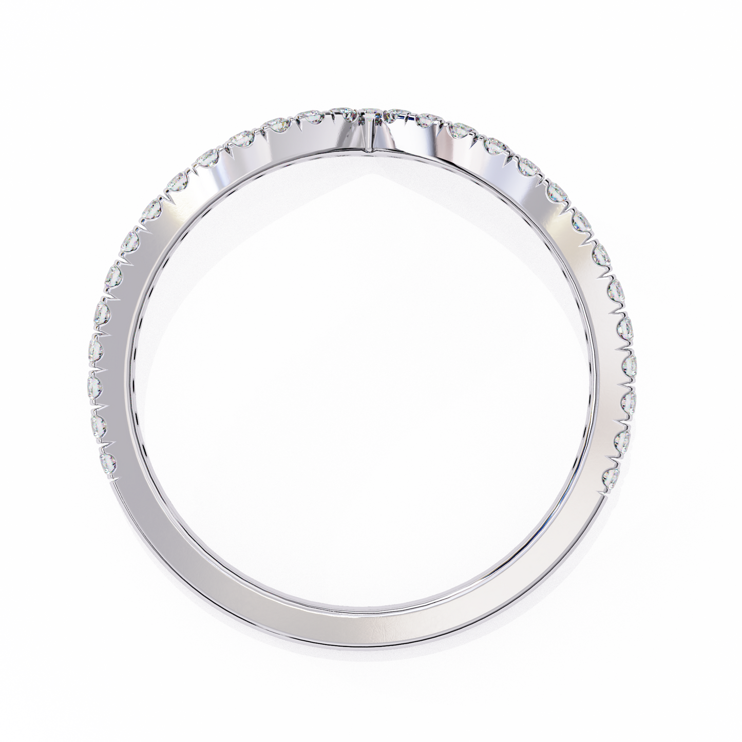 v-cut diamond chevron wedding band – sleek contour stackable ring in 925 silver, 10k/14k rose, white & yellow gold, or platinum – finora modern sparkle for her