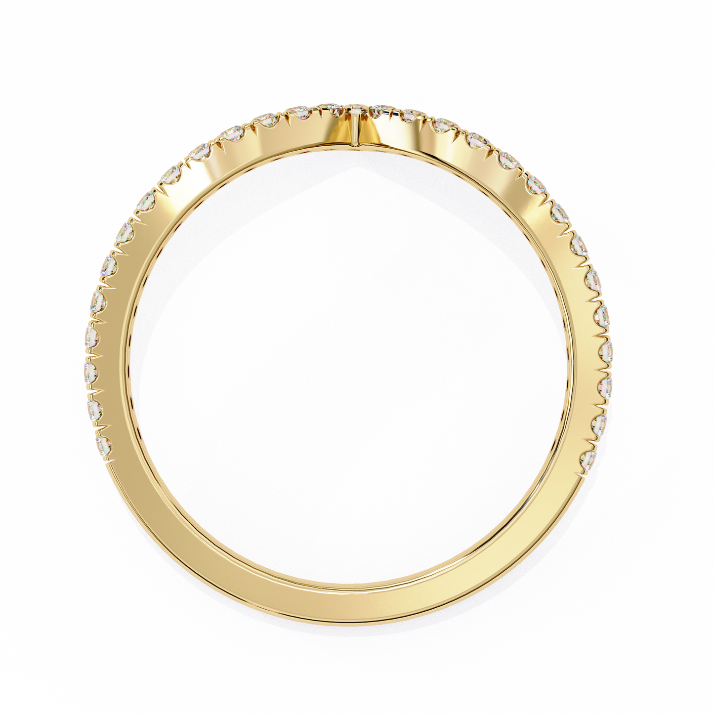 v-cut diamond chevron wedding band – sleek contour stackable ring in 925 silver, 10k/14k rose, white & yellow gold, or platinum – finora modern sparkle for her