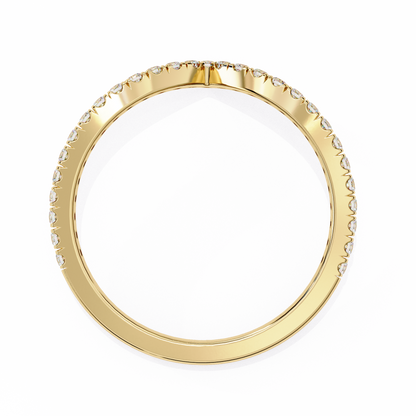 V-Cut Diamond Chevron Wedding Band – Sleek Contour Stackable Ring in 925 Silver, 10K/14K Rose, White & Yellow Gold, or Platinum – Finora Modern Sparkle for Her