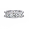 Princess-Cut Diamond Triple Row Wedding Band – Bold Eternity Ring for Couples in Silver, Gold & Platinum – Finora Radiant Glamour Statement