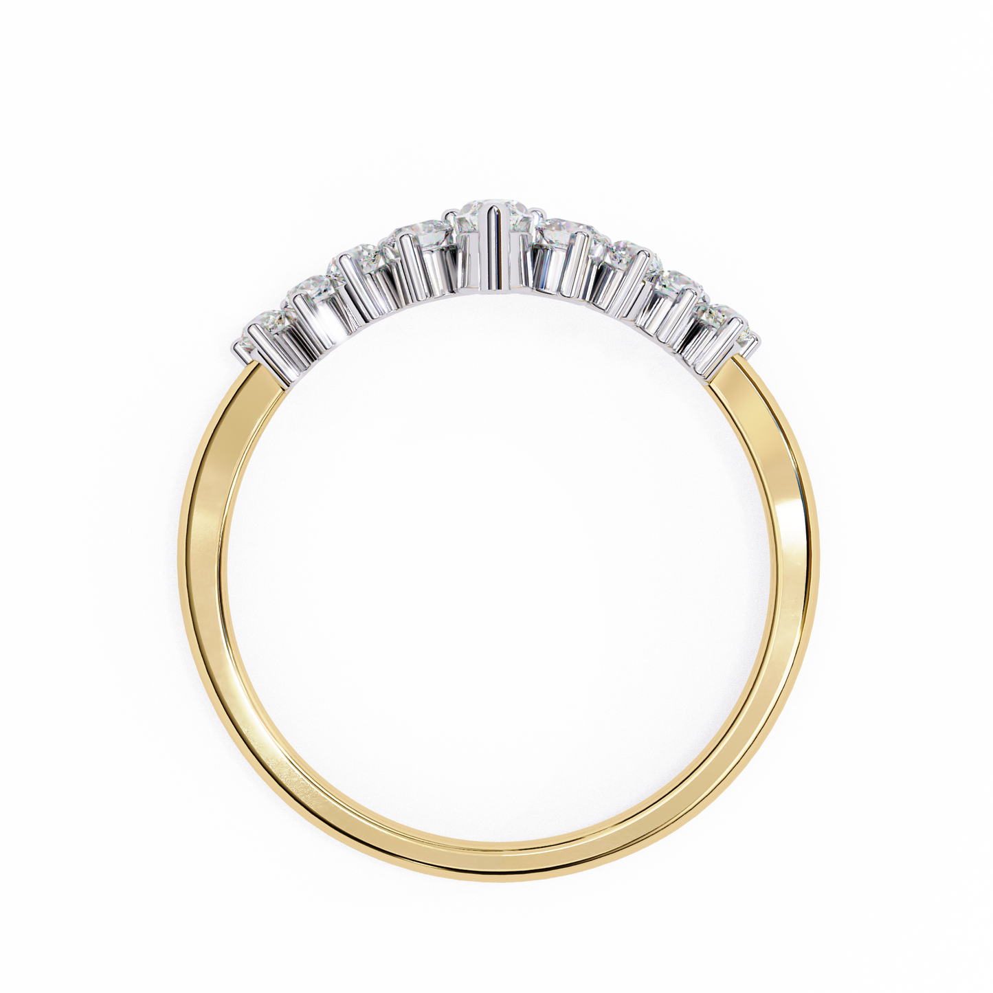 marquise crown diamond ring – chevron wedding or stacking band for her – finora luxe sparkle