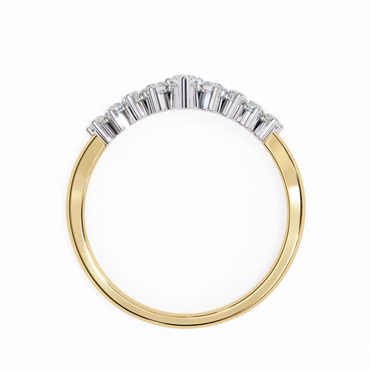 Marquise Crown Diamond Ring – Chevron Wedding or Stacking Band for Her – Finora Luxe Sparkle