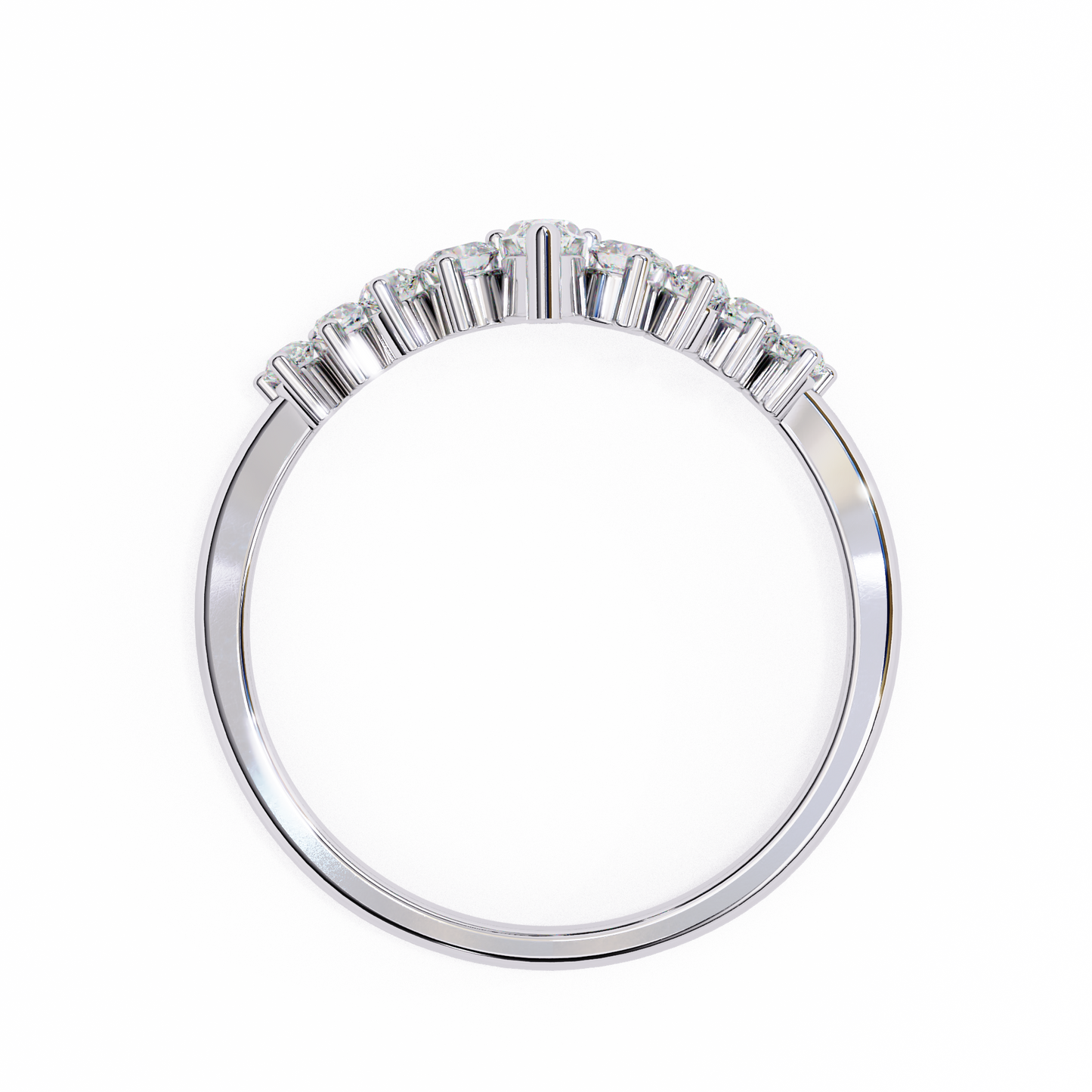 marquise crown diamond ring – chevron wedding or stacking band for her – finora luxe sparkle